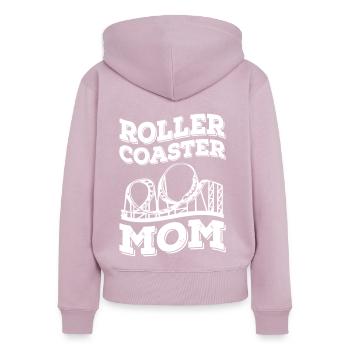 Roller Coaster Mom - Frauen Premium Bio Zip Hoodie - Altrosa - Hinten - Julia (174cm)