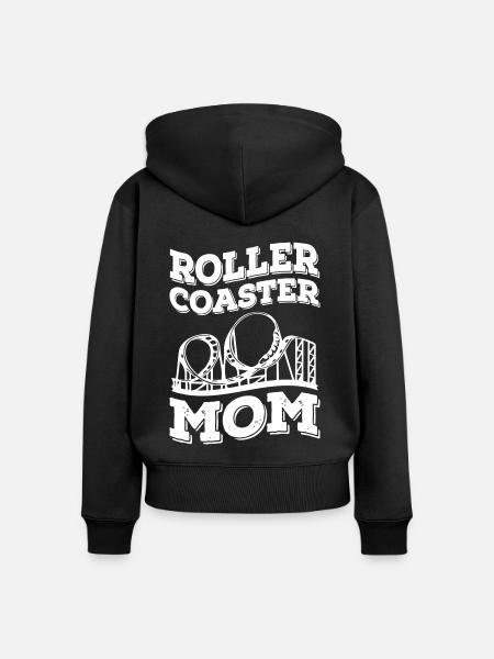 Roller Coaster Mom - Frauen Premium Bio Zip Hoodie - Schwarz