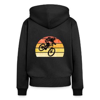 Mountain Bike Downhill - Women's Premium Organic Zip Hoodie - black - Back - Julia (174cm)