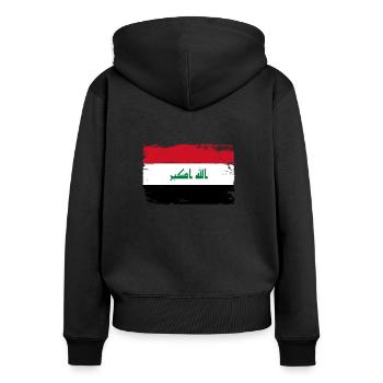 Iraq - Women's Premium Organic Zip Hoodie - black - Back - Julia (174cm)