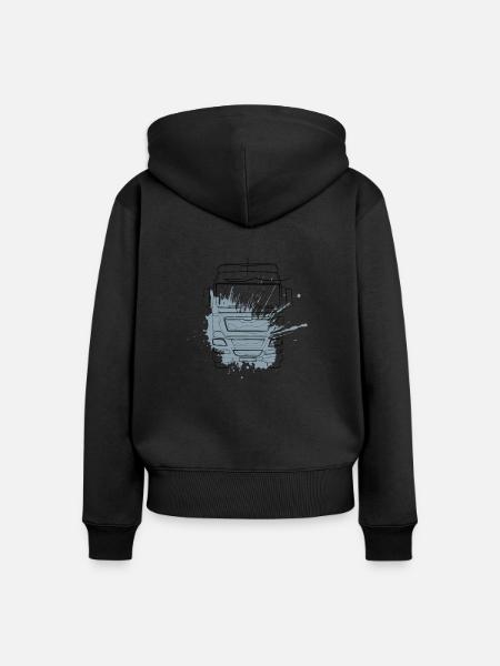 LKW - Frauen Premium Bio Zip Hoodie - Schwarz