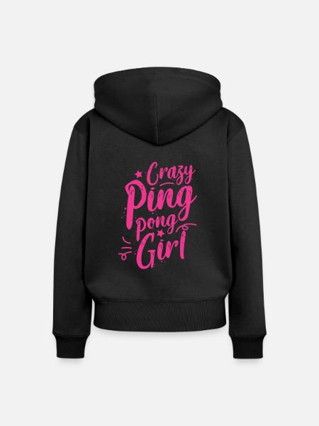 Tischtennis Mädchen - Frauen Premium Bio Zip Hoodie - Schwarz