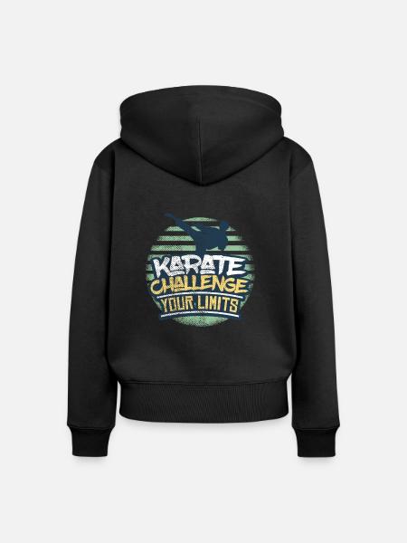 Karate - Frauen Premium Bio Zip Hoodie - Schwarz