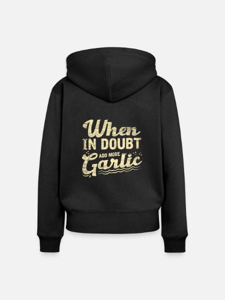 Knoblauch - Frauen Premium Bio Zip Hoodie - Schwarz