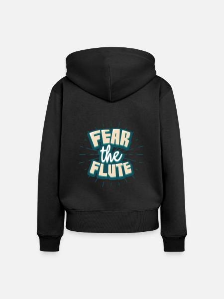 Flöte - Frauen Premium Bio Zip Hoodie - Schwarz