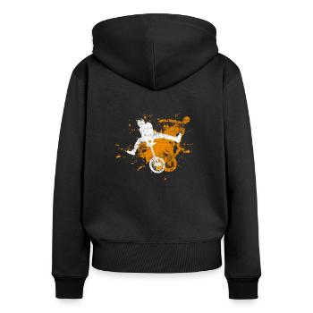 Monocycle - Sweat à capuche zippé Premium bio Femme - noir - Dos - Julia (174cm)