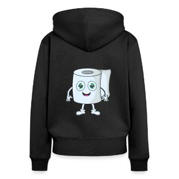 Papier toilette papier - Sweat à capuche zippé Premium bio Femme - noir - Dos - Julia (174cm)