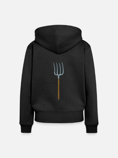 Mistgabel Bauer - Frauen Premium Bio Zip Hoodie - Schwarz
