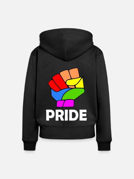 Pride - Frauen Premium Bio Zip Hoodie - Schwarz