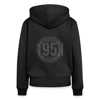 Awesome Since Vintage 1951 Retro Birthday - Women's Premium Organic Zip Hoodie - black - Back - Julia (174cm)
