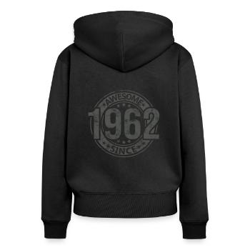 Awesome Since Jahrgang 1962 Retro Geburtstag - Frauen Premium Bio Zip Hoodie - Schwarz - Hinten - Julia (174cm)