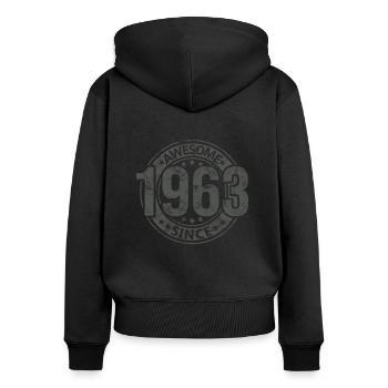 Awesome Since Vintage 1963 Retro Birthday - Women's Premium Organic Zip Hoodie - black - Back - Julia (174cm)