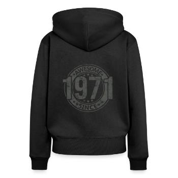 Awesome Since Jahrgang 1971 Retro Geburtstag - Frauen Premium Bio Zip Hoodie - Schwarz - Hinten - Julia (174cm)