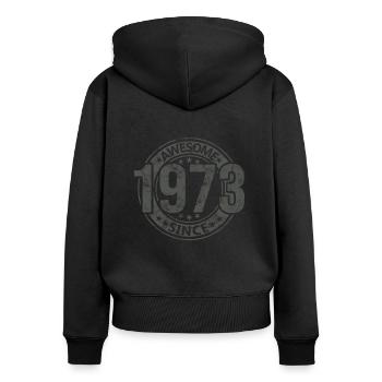Awesome Since Jahrgang 1973 Retro Geburtstag - Frauen Premium Bio Zip Hoodie - Schwarz - Hinten - Julia (174cm)