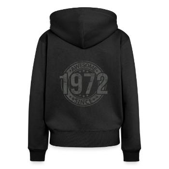 Awesome Since Jahrgang 1972 Retro Geburtstag - Frauen Premium Bio Zip Hoodie - Schwarz - Hinten - Julia (174cm)