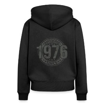Awesome Since Vintage 1976 Retro Birthday - Women's Premium Organic Zip Hoodie - black - Back - Julia (174cm)