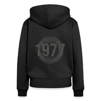 Awesome Since Jahrgang 1977 Retro Geburtstag - Frauen Premium Bio Zip Hoodie - Schwarz - Hinten - Julia (174cm)