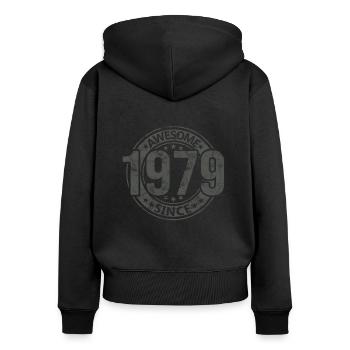 Awesome Since Vintage 1979 Retro Birthday - Women's Premium Organic Zip Hoodie - black - Back - Julia (174cm)