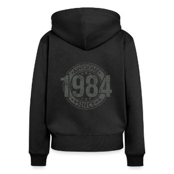 Awesome Since Jahrgang 1984 Retro Geburtstag - Frauen Premium Bio Zip Hoodie - Schwarz - Hinten - Julia (174cm)