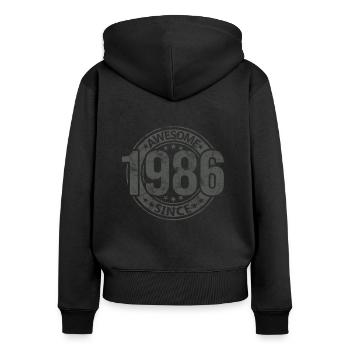 Awesome Since Jahrgang 1986 Retro Geburtstag - Frauen Premium Bio Zip Hoodie - Schwarz - Hinten - Julia (174cm)