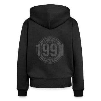 Awesome Since Jahrgang 1991 Retro Geburtstag - Frauen Premium Bio Zip Hoodie - Schwarz - Hinten - Julia (174cm)