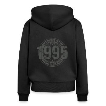 Awesome Since Jahrgang 1995 Retro Geburtstag - Frauen Premium Bio Zip Hoodie - Schwarz - Hinten - Julia (174cm)