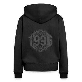 Awesome Since Jahrgang 1996 Retro Geburtstag - Frauen Premium Bio Zip Hoodie - Schwarz - Hinten - Julia (174cm)