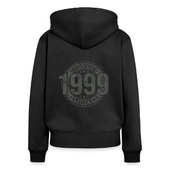 Awesome Since Vintage 1999 Retro Birthday - Women's Premium Organic Zip Hoodie - black - Back - Julia (174cm)