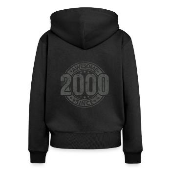 Awesome Since Jahrgang 2000 Retro Geburtstag - Frauen Premium Bio Zip Hoodie - Schwarz - Hinten - Julia (174cm)
