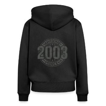 Awesome Since Jahrgang 2003 Retro Geburtstag - Frauen Premium Bio Zip Hoodie - Schwarz - Hinten - Julia (174cm)