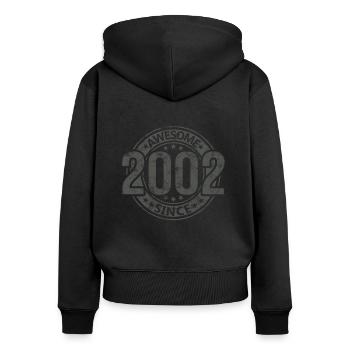 Awesome Since Jahrgang 2002 Retro Geburtstag - Frauen Premium Bio Zip Hoodie - Schwarz - Hinten - Julia (174cm)