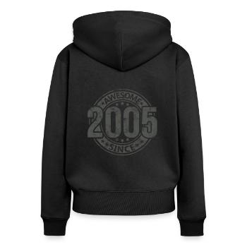 Awesome Since Jahrgang 2005 Retro Geburtstag - Frauen Premium Bio Zip Hoodie - Schwarz - Hinten - Julia (174cm)