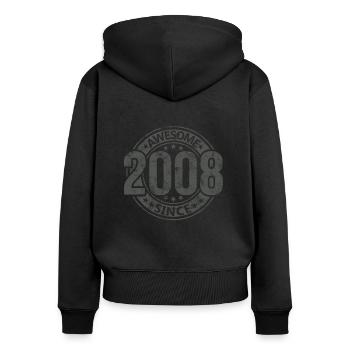 Awesome Since Vintage 2008 Retro Birthday - Women's Premium Organic Zip Hoodie - black - Back - Julia (174cm)