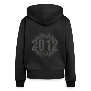 Awesome Since Jahrgang 2012 Retro Geburtstag - Frauen Premium Bio Zip Hoodie - Schwarz - Hinten - Julia (174cm)