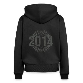 Awesome Since Jahrgang 2014 Retro Geburtstag - Frauen Premium Bio Zip Hoodie - Schwarz - Hinten - Julia (174cm)