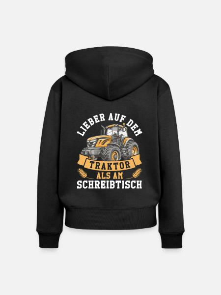 Landwirt Ackerbauer - Frauen Premium Bio Zip Hoodie - Schwarz