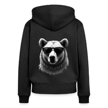 Bear Sunglasses Animal Motif Art Bears - Women's Premium Organic Zip Hoodie - black - Back - Julia (174cm)