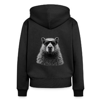 Beaver Sunglasses Animal Motif Beaver Lover Beaver - Women's Premium Organic Zip Hoodie - black - Back - Julia (174cm)