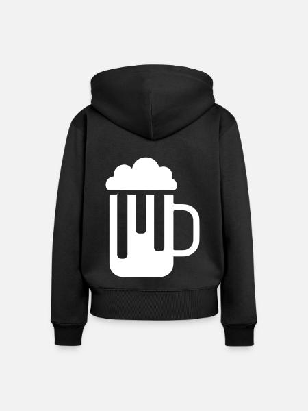 Bier glas - Frauen Premium Bio Zip Hoodie - Schwarz