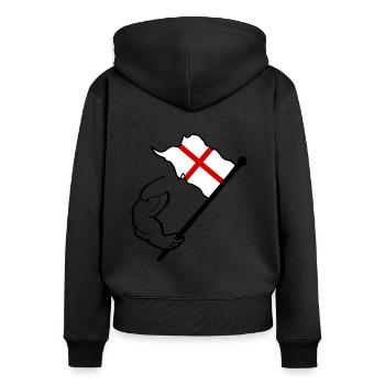 Union Jack - Sweat à capuche zippé Premium bio Femme - noir - Dos - Julia (174cm)