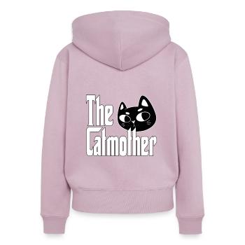 Cat Mom The Catmother Crazy Cat Mother Kitty Mommy - Women's Premium Organic Zip Hoodie - dusky pink - Back - Julia (174cm)