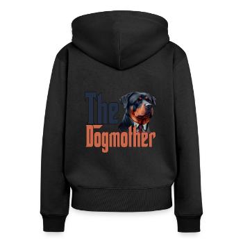 Rottweiler Chien Maman Chienne Chiens Maman Rottie - Sweat à capuche zippé Premium bio Femme - noir - Dos - Julia (174cm)