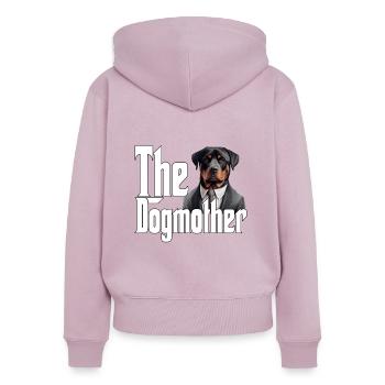 Rottweiler Chien Maman Chienne Chiens Maman Rottie - Sweat à capuche zippé Premium bio Femme - rose poudré - Dos - Julia (174cm)