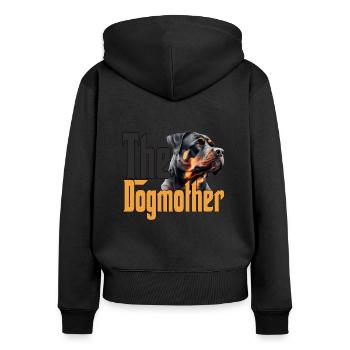 Rottweiler Chien Maman Chienne Chiens Maman Rottie - Sweat à capuche zippé Premium bio Femme - noir - Dos - Julia (174cm)