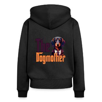 Teckel Chien Maman Chienne Chiens Maman Rottie - Sweat à capuche zippé Premium bio Femme - noir - Dos - Julia (174cm)