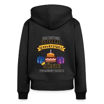 Federballer Geburtstag Spieler Trainer Federball - Frauen Premium Bio Zip Hoodie - Schwarz - Hinten - Julia (174cm)