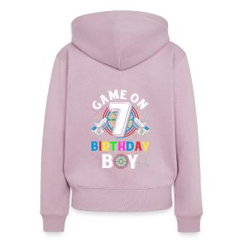 Lasertag Game On 7 Birthday Boy Indoor Laser Tag - Frauen Premium Bio Zip Hoodie - Altrosa - Hinten - Julia (174cm)