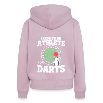Dartsportler Dartspieler Athlete Play Darts - Frauen Premium Bio Zip Hoodie - Altrosa - Hinten - Julia (174cm)