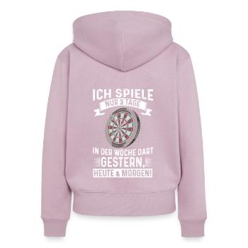 Dart Dartspielen Darttraining Spiele 3 Tage - Frauen Premium Bio Zip Hoodie - Altrosa - Hinten - Julia (174cm)