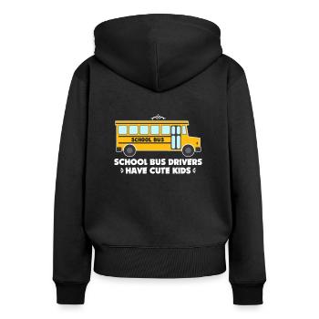 Les chauffeurs d’autobus scolaires ont des compagnies de bus pour enfants mignons - Sweat à capuche zippé Premium bio Femme - noir - Dos - Julia (174cm)